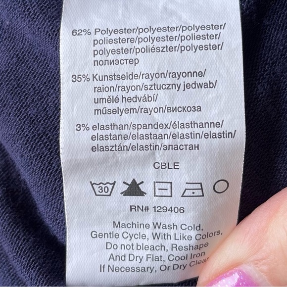 •Venus• Navy Blue Tie Detail Lightweight Cardigan - Size Medium - Picture 7 of 8